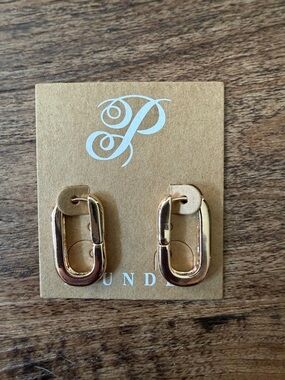 Gold Link Drop  Earrings new in package 📦